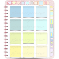 PLR Digital Stickers 324 Pastel Sticky Note Ultimate Sticker Book Vertical