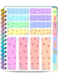 PLR Digital Sticker Book PLR Stickers Rainbow Transparent Necessities Sticker Book (92 Stickers)