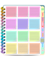 PLR Digital Sticker Book PLR Stickers Rainbow Transparent Necessities Sticker Book (92 Stickers)