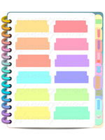PLR Digital Sticker Book PLR Stickers Rainbow Transparent Necessities Sticker Book (92 Stickers)