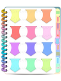 PLR Digital Sticker Book PLR Stickers Rainbow Transparent Necessities Sticker Book (92 Stickers)