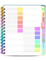 PLR Digital Sticker Book PLR Stickers Rainbow Transparent Necessities Sticker Book (92 Stickers)