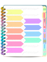 PLR Digital Sticker Book PLR Stickers Rainbow Transparent Necessities Sticker Book (92 Stickers)