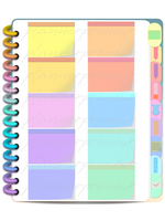 PLR Digital Sticker Book PLR Stickers Rainbow Transparent Necessities Sticker Book (92 Stickers)