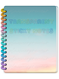 PLR Digital Sticker Book PLR Stickers Rainbow Transparent Necessities Sticker Book (92 Stickers)