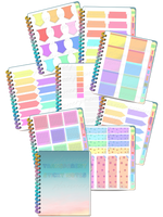 PLR Digital Sticker Book PLR Stickers Rainbow Transparent Necessities Sticker Book (92 Stickers)