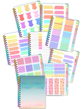 PLR Digital Sticker Book PLR Stickers Rainbow Transparent Necessities Sticker Book (92 Stickers)